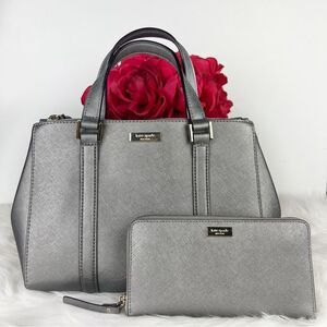 🍓 kate spade metallic silver with wallet set 🍓